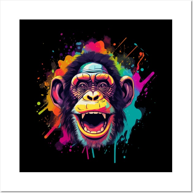 Chimpanzee Smiling Wall Art by JH Mart